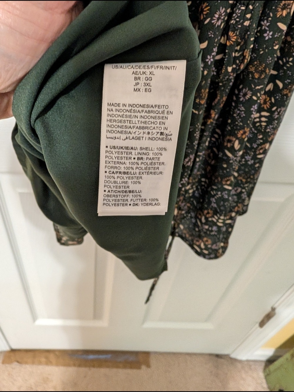 Amazon Essentials Dark Green Floral Mini Dress - Picture 6 of 7